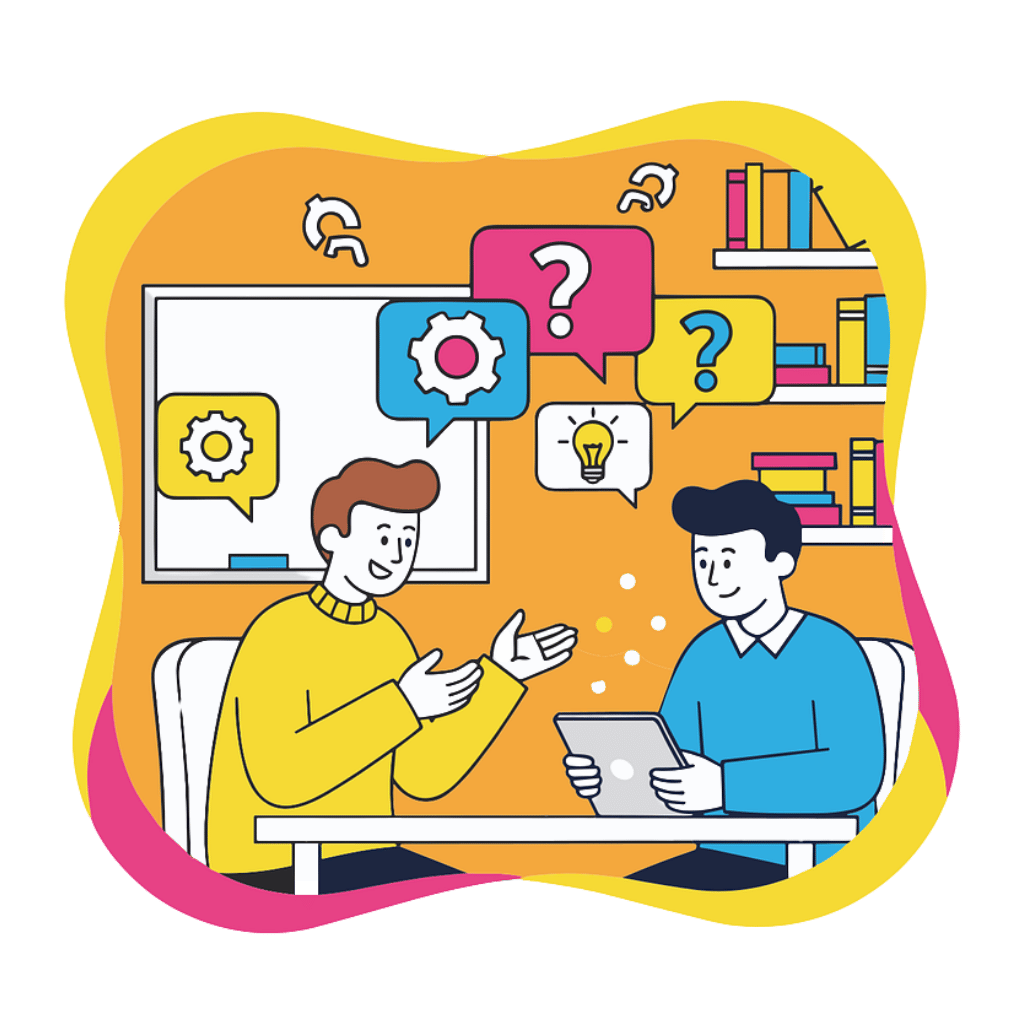 SCORMの困りごとを専門スタッフが解決するイメージイラスト